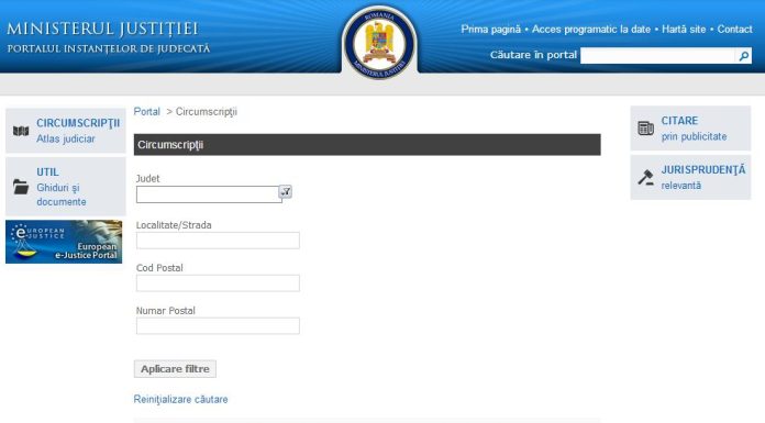 Portalul instanțelor din România – ghid pentru utilizare și acces la informații