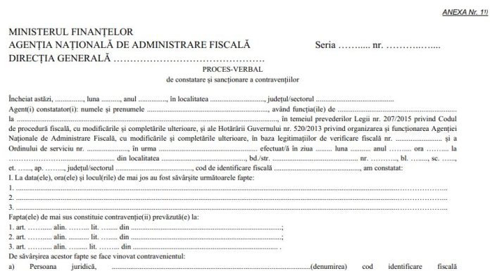 Modelul de proces verbal de constatare: Explicații și utilizări frecvente
